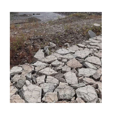 Erosión cubierta Pvc hexagonal de Gabion  Stone Cages los 2x1x0.5m resistente