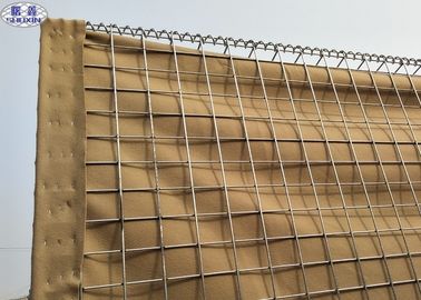 Barreras defensivas militares soldadas con autógena de Hesco de la malla de alambre con el paño del geotextil