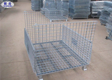 La plataforma de la malla de alambre del almacenamiento del metal enjaula la cesta COC bloqueable plegable certificada