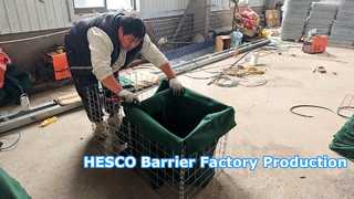 Proceso de fabricación de barreras defensivas HESCO | De las materias primas al producto terminado