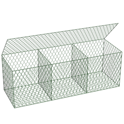 Alambre Mesh Metal Gabion Cages Galvanized/Pvc del hierro cubierto los 3mx1mx1m