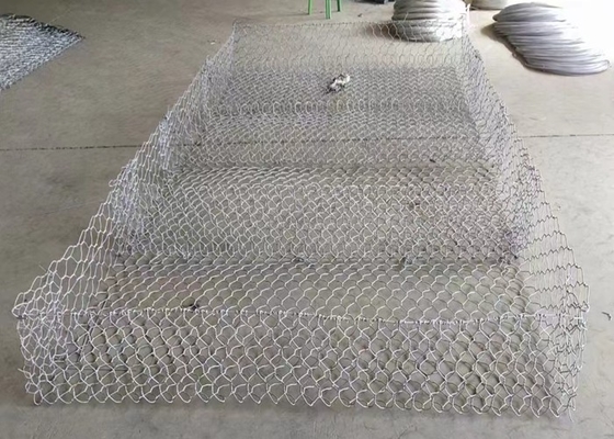 Cesta de gabión hexagonal galvanizada de alambre de 80x100 mm y 3 mm