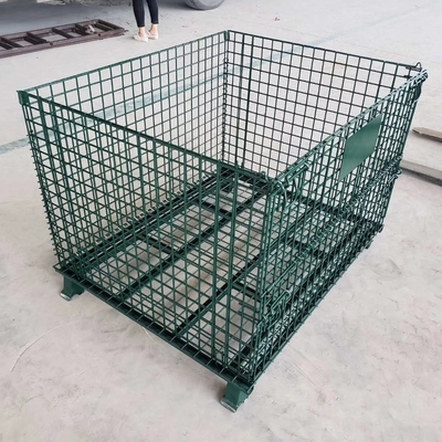 Galvanizado 1200*1000*890mm Rejilla de alambre plegable y bloqueable transporte de metales almacenamiento de alambre de alambre jaula de paletas