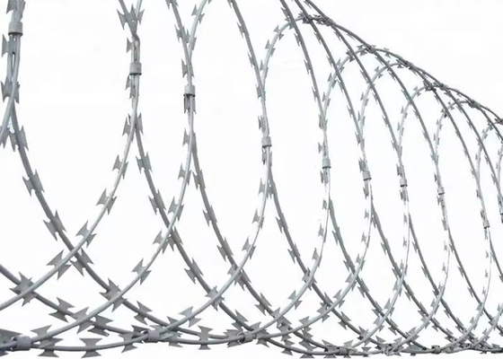 Línea recta espiral y cruz espiral Tipos de alambre de púas de seguridad