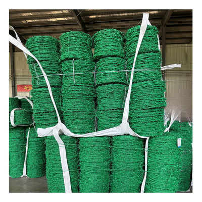 Protección de seguridad galvanizada cuerda de púas PVC recubierto alambre de púas malla de cerca stock entrega rápida