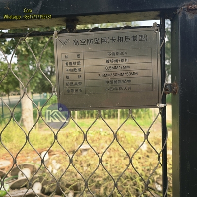 Stainless Steel 316L 3mm Anti Drone Netting Hdpp Spider Knot Design Wire Rope Mesh