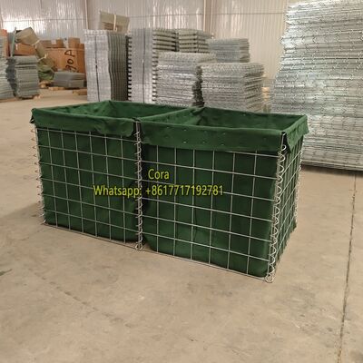 High-Strength MIL2 Welded Gabion Box Lined With Geotextile Cloth Used For Defensive Bastion Barriers