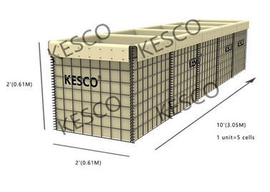 HESCO milipulgada 5 series de la arena de la pared de Hesco de las barreras del cinc -5% de aluminio del alambre militar de la aleación