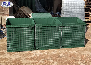 Barreras militares galvanizadas HDP verdes de Hesco para los fortalecimientos temporales