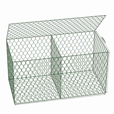 La cesta hexagonal del verde los 6mx2mx0.3m Gabion del Pvc galvanizó el alambre de hierro Mesh Rock Box