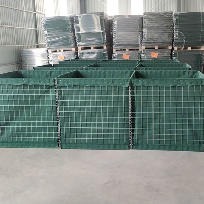 Soldadura galvanizada Anti-corrosión HESCO Muro de barrera militar defensiva con verde oscuro En Canadá