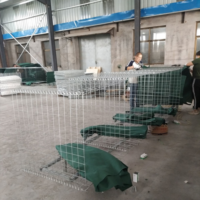 Soldadura galvanizada Anti-corrosión HESCO Muro de barrera militar defensiva con verde oscuro En Canadá
