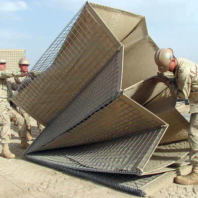 Soldadura galvanizada anti-corrosión HESCO Defensiva Militar Pared de barrera llena de arena en Canadá