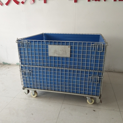 Contenedor galvanizado plegable de botellas Euro 1200*1000*890 Contenedor de malla de alambre Cajita de almacenamiento apilada