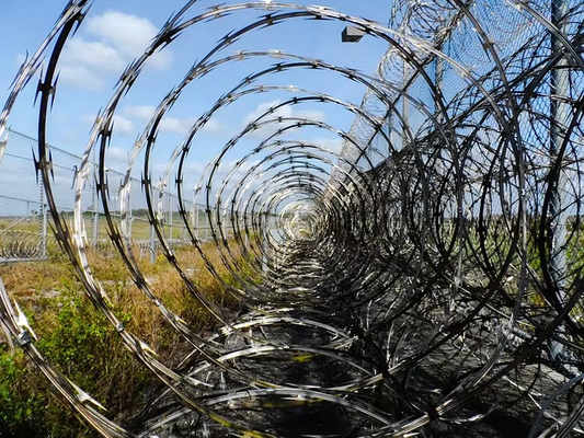 Cercas de seguridad galvanizadas Concertina Precio Antiascensión Cuchilla alambre de púas Prisión Razor alambre de púas