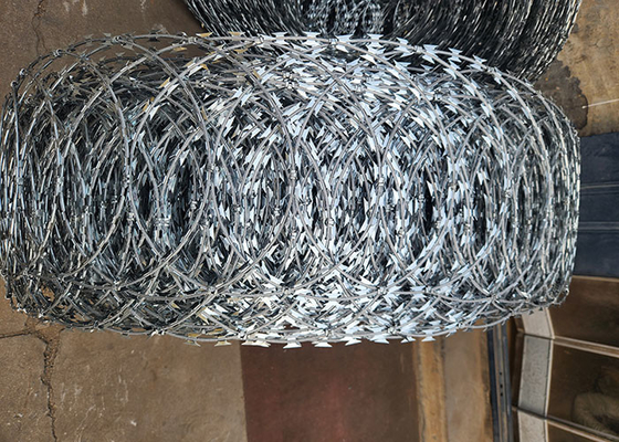 Material galvanizado alambre de púas de afeitar para protección contra la oxidación