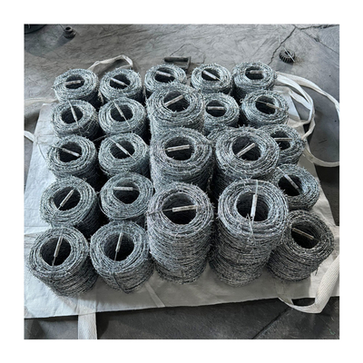 500 metros de alambre de púas de 12,5 calibres alambre de púas galvanizado con 14 calibres de 4 puntas