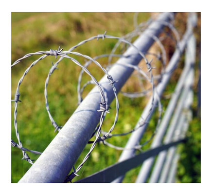 500 metros de alambre de púas de 12,5 calibres alambre de púas galvanizado con 14 calibres de 4 puntas