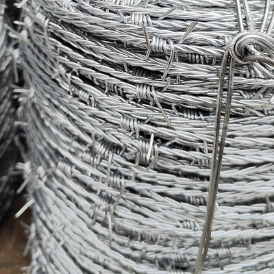 500 metros de alambre de púas de 12,5 calibres alambre de púas galvanizado con 14 calibres de 4 puntas