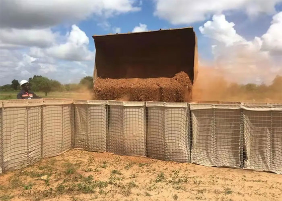 Pared de contención de arena a prueba de explosión Barrera defensiva Valla de seguridad