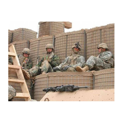 Caliente galvanizado soldó con autógena las cajas defensivas militares de la barrera de HESCO con el geotextil