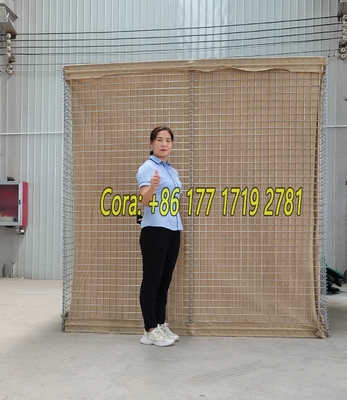 MIL1 1.37m de altura Galfan revestido con soldadura Gabion línea con Geotextil de grado militar HESCO barreras de inundación en el mercado de EE.UU.