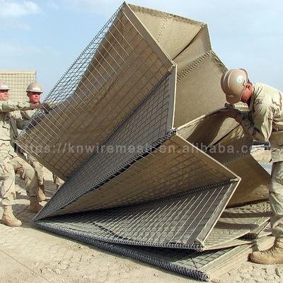 Barreras de bastiones defensivos galvanizados pesados llenos de arena militar
