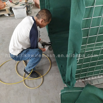 350g de zinc de aluminio material barreras defensivas soldado pared de gabión con arena / geotextil verde