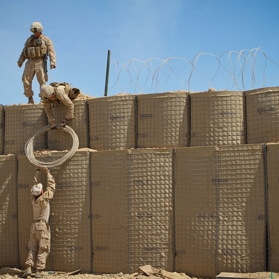 MIL10 2.21M Caja de gabión soldada galvanizado HESCO empapado en tierra barreras de grado militar para el control de inundaciones