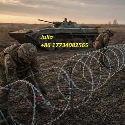 High Security Razor Barbed Wire Galvanized Steel Fencing Solution With Dedicated Clips And Excellent Defense Capability