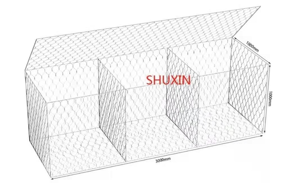 las cajas galvanizadas los 3x1x1m de 3.0m m Gabion planchan la piedra resistente llenada para los caminos y los puentes