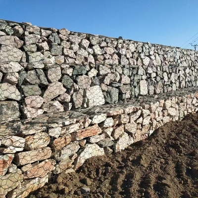 Debajo de la agua de mar usando las cestas torcidas de Gabion del alambre el Pvc cubrió 2x1x1 M