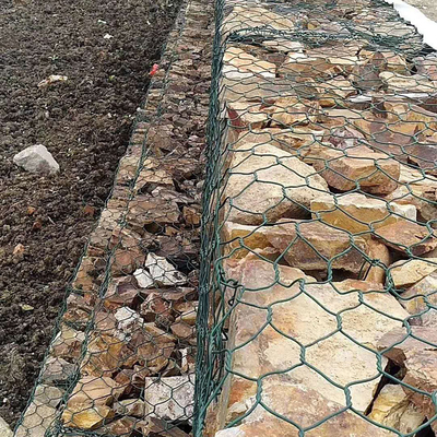Gris los 2x1x1m Gabion Mesh Basket 6x8 del Pvc para la piedra
