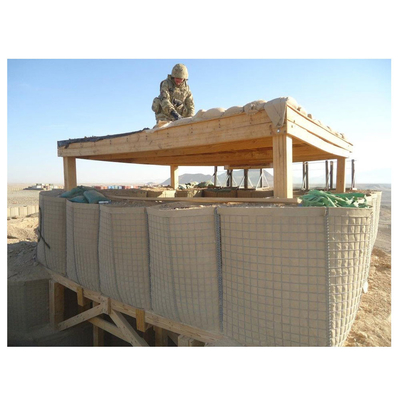 Pulgadas militares cuadradas soldadas con autógena portátiles de la barrera de Hesco de la pared de la arena 3x3