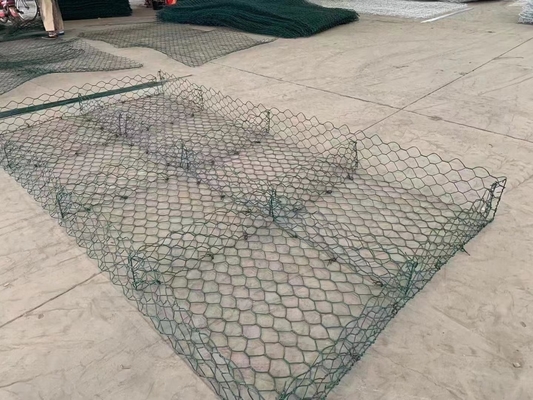 Construcción de la pared de los 6X2X0.3M Galvanized Hexagonal Wire Mesh Gabion Mattress For River