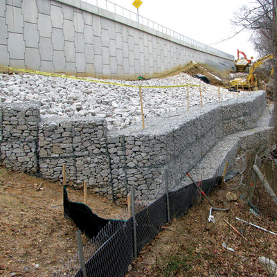 el cinc de 80*100m m cubrió las jaulas del muro de contención del alambre de la caja de Gabion para la protección del río