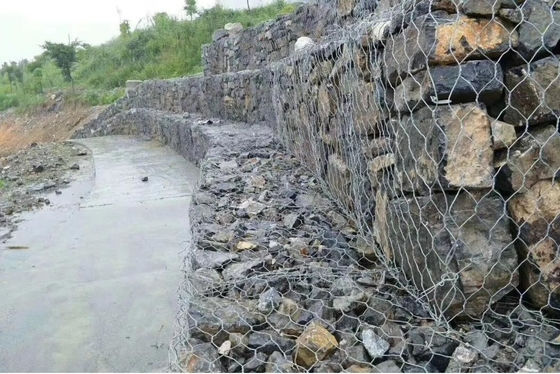 El Pvc cubrió la caja hexagonal galvanizada 3.0m m del gabion del COLCHÓN del CINC de la malla de alambre de Gabion