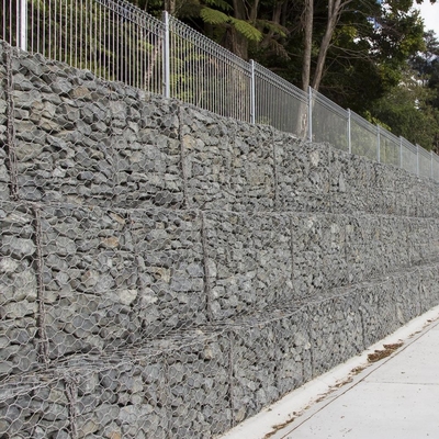 Gabiones llenos de piedra plegables tejidos para proyectos fluviales y bajo puentes