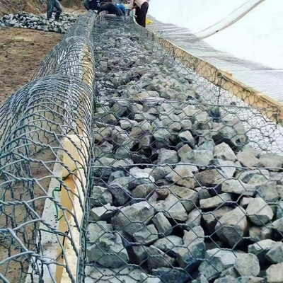 El muro de contención hexagonal estándar de la caja de  Gabion del alambre de  galvanizó