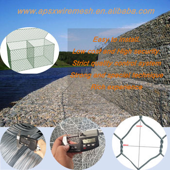 Revestimiento de zinc pesado Pvc Gabion Box 2x1x0.5m para un mejor rendimiento