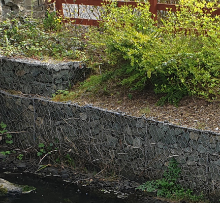 Caja de gabión de malla de alambre galvanizado revestido con PVC 1 * 1 * 1 M verde para protección contra caídas de rocas