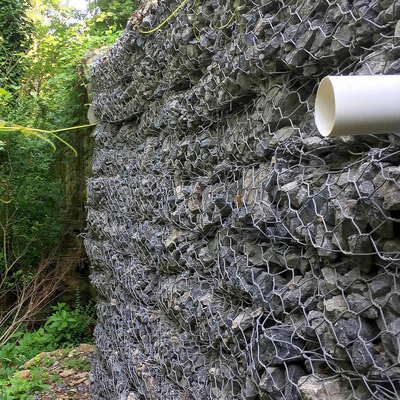Fácil instalación Cesta de gabión con malla de protección de pendiente del banco de relleno de suelo / arena / roca