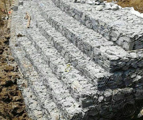 Gabión Caja de canasta de piedra Jaula Fenc malla de la orilla del río Pared de protección tejido Gabión 2*1*1m 3*1*0.5m 400*100*100mm Gabión alambre