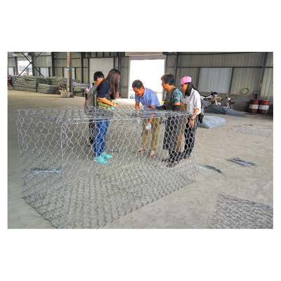 Cesta de malla de gabión hexagonal de alambre de hierro galvanizado caja de gabión para la venta