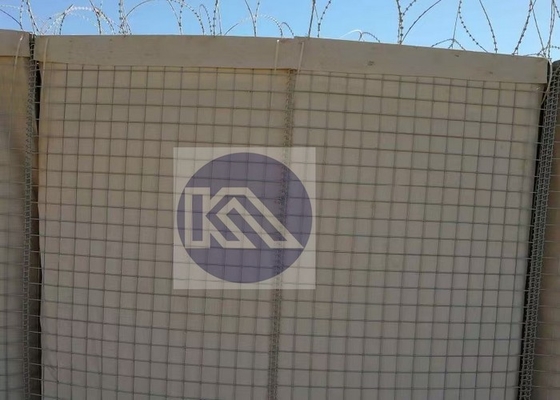 Cesta de gabión revestida con tejido revestido con zinc pesado para uso en fortificaciones de protección de barreras defensivas y muros a prueba de explosiones