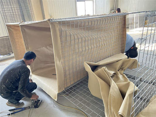 Pared de arena galvanizada Barrera defensiva soldada A prueba de explosión Jaula de inundación Defensa Gabión Pared de explosión Geotextil Barreras bastion