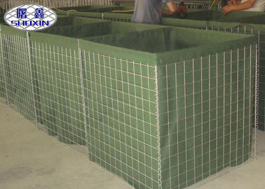 el verde caqui defensivo de las barreras del 1*1*1m soldó con autógena el bastión del uso de Gabion Hesco Mlilatary