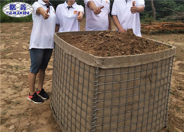 Barreras rellenadas con arena llenadas tierra, caja militar de la arena de la cesta del bastión de la seguridad
