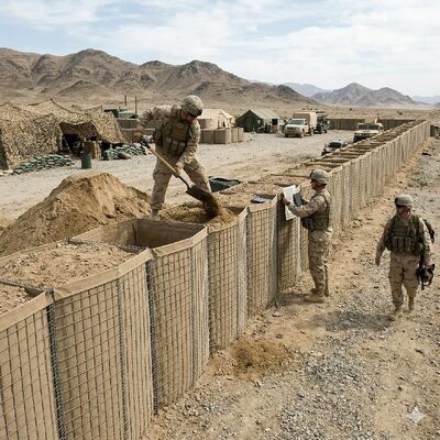 La barrera defensiva 3" X3" soldó con autógena la pared protectora de acero de la seguridad del perímetro de la inundación del bastión de los sacos de arena de Gabion