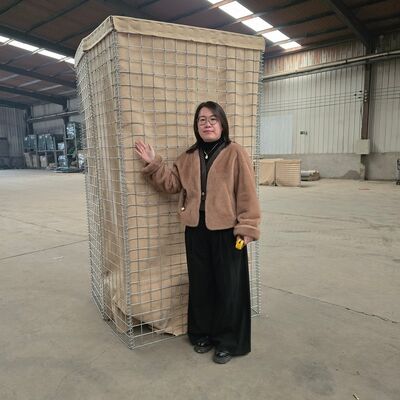 Barrera militar Hesco Bastion Mesh Gabion Box con alambre de unión en espiral y diámetro de alambre grueso para una mayor estabilidad